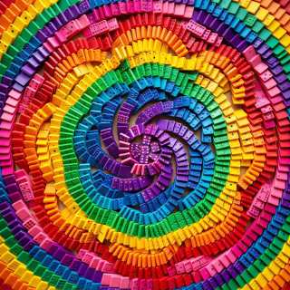 Rainbow Spiral of Toy Bricks jigsaw puzzle