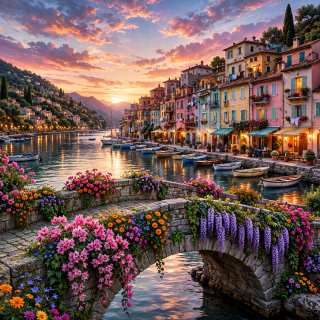 Twilight Harbor at Portofino jigsaw puzzle