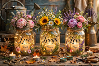Live, Laugh, Love in Mason Jars jigsaw puzzle