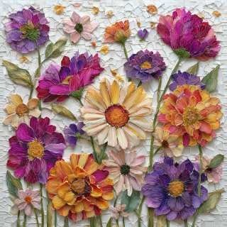 пъзел Vibrant Floral Mosaic Garden
