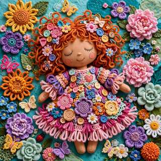Doll in a Flower Garden jigsaw puzzle