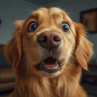 Shocked Golden Retriever Puppy