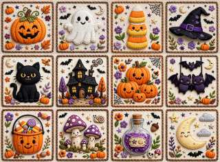 Halloween Embroidery Sampler jigsaw puzzle