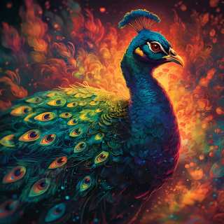 puzzle Colorful Peacock