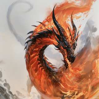 Fiery Dragon in Flames